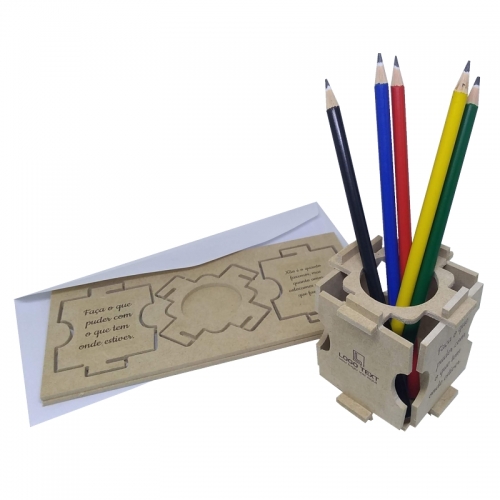 Porta lápis personalizado, porta caneta personalizado criativo - Porta Lápis Quebra Cabeça 3D Enjoy